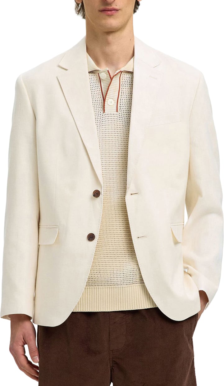 Selected Homme Blazer Rafa Linen Blend Egret Divers