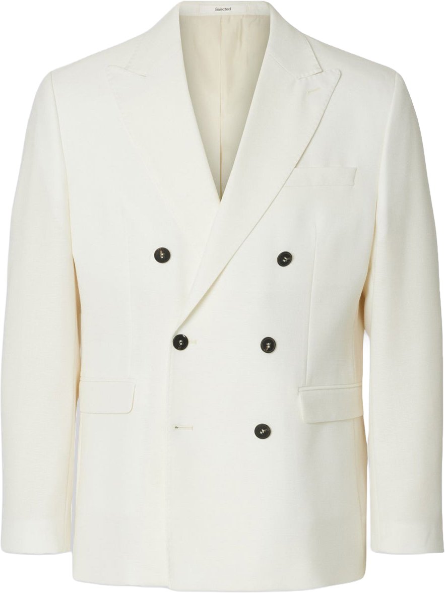 Selected Homme Blazer Reg Beck Wool Blend Egret Divers