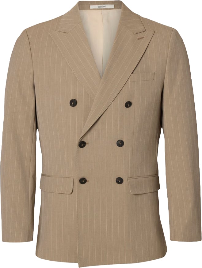 Selected Homme Blazer Slim Flex Pinstriped Sand Divers