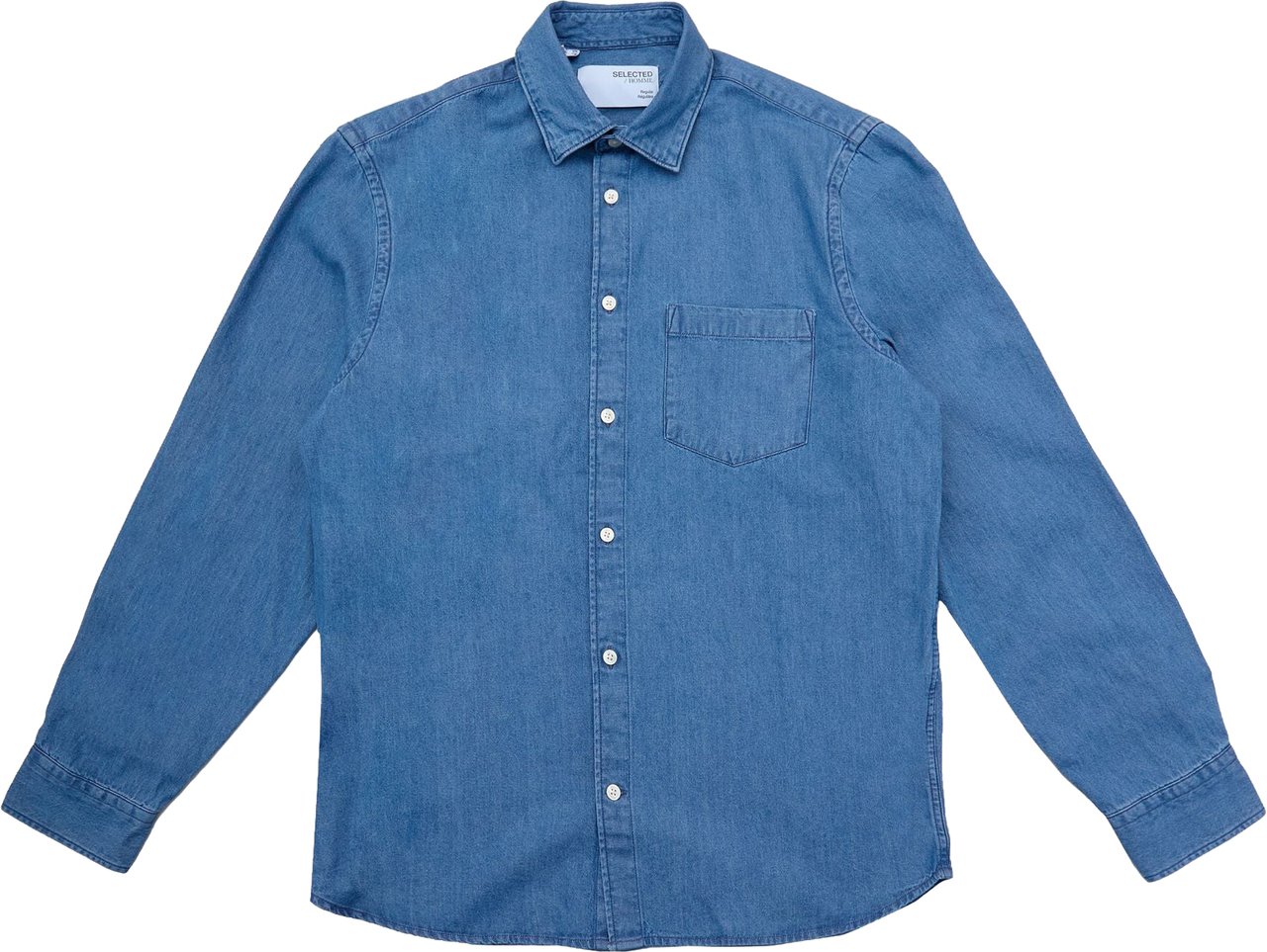 Selected Homme Camicia Denim Carlo Blu Blauw