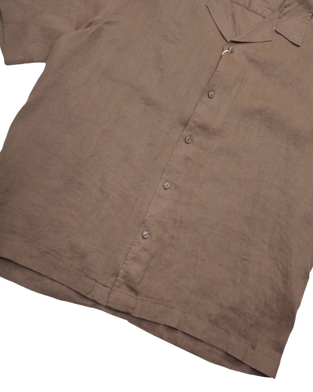 Selected Homme Camicia Kylian Linen SS Relaxed Resort Chocolate Chip Divers