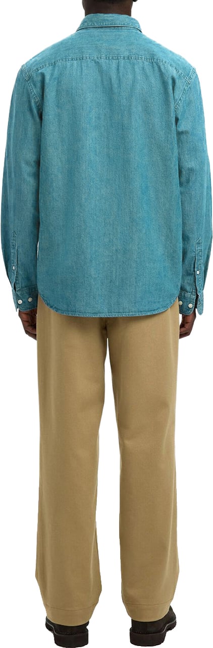 Selected Homme Camicia Reg Carlo Denim Light Blue Blauw