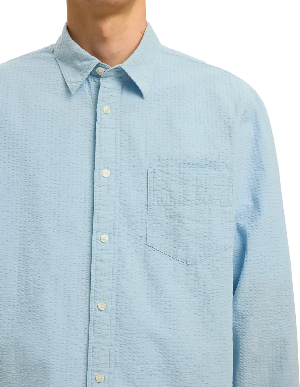 Selected Homme Camicia Reg Freddie Solid Seersucker Skyway Divers
