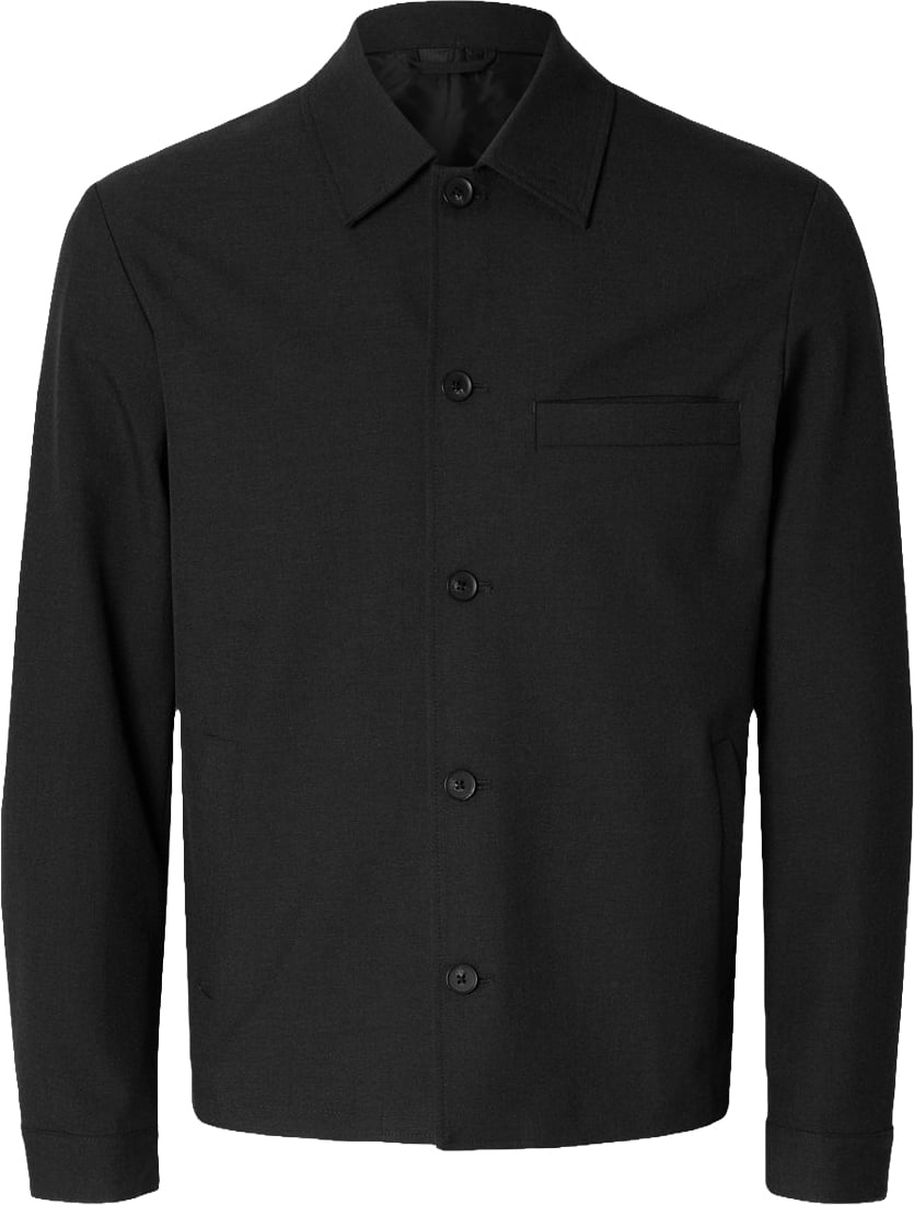 Selected Homme Giacca Overshirt Robert Nera Zwart