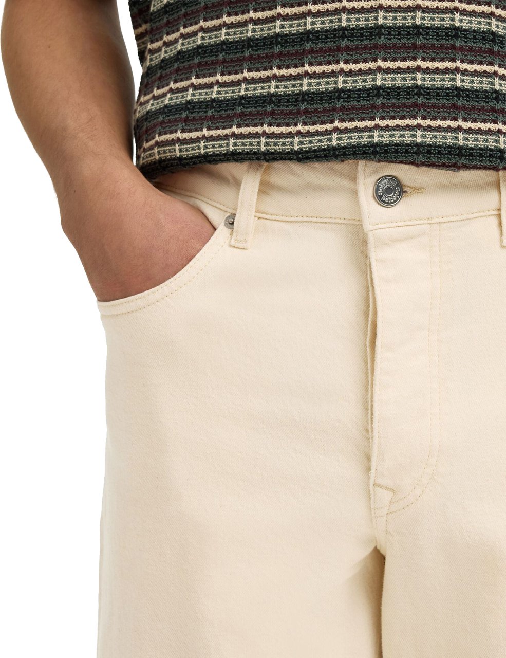Selected Homme Jeans Loose Ben Summer Ecru Divers