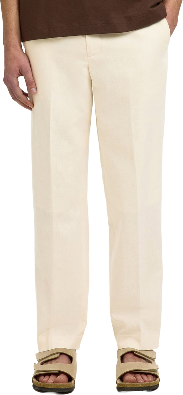 Selected Homme Pantalone Rafa Linen Blend Egret Divers