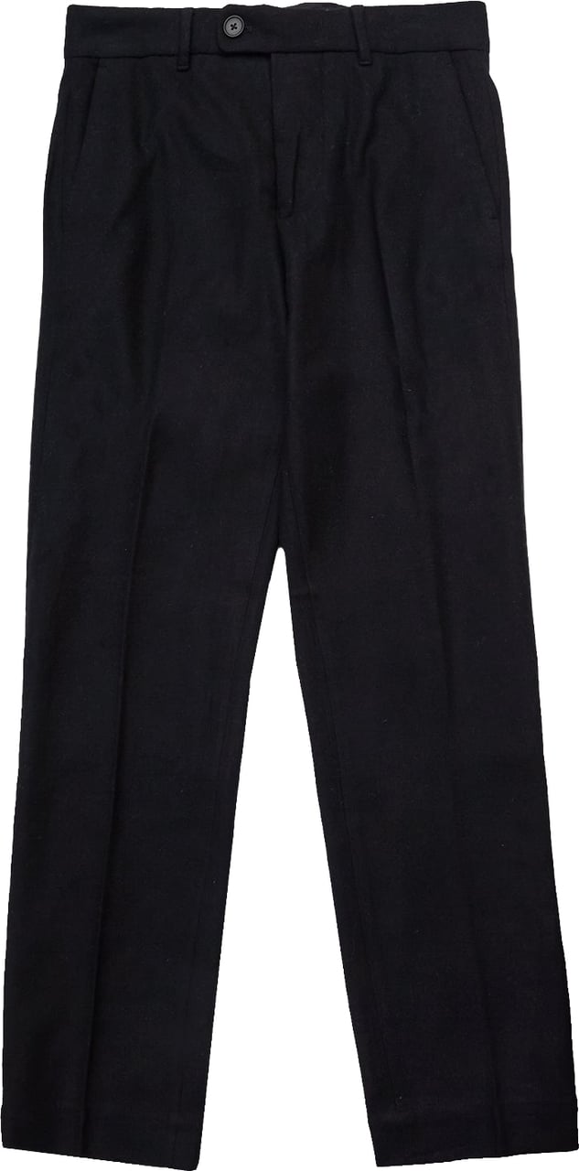 Selected Homme Pantalone Straight Terry Wool Blend Nero Zwart