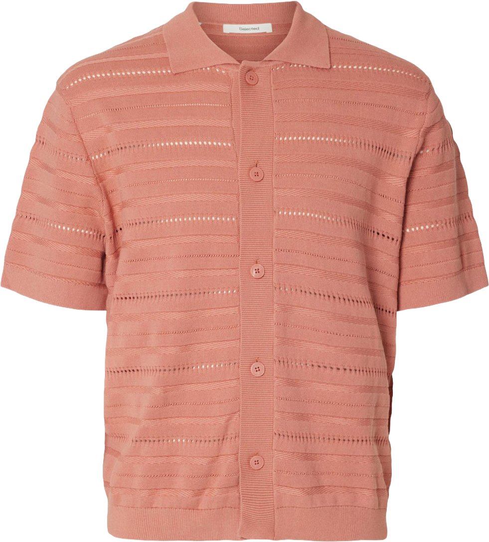 Selected Homme Polo Cardigan Knit Palle Rose Dawn Divers