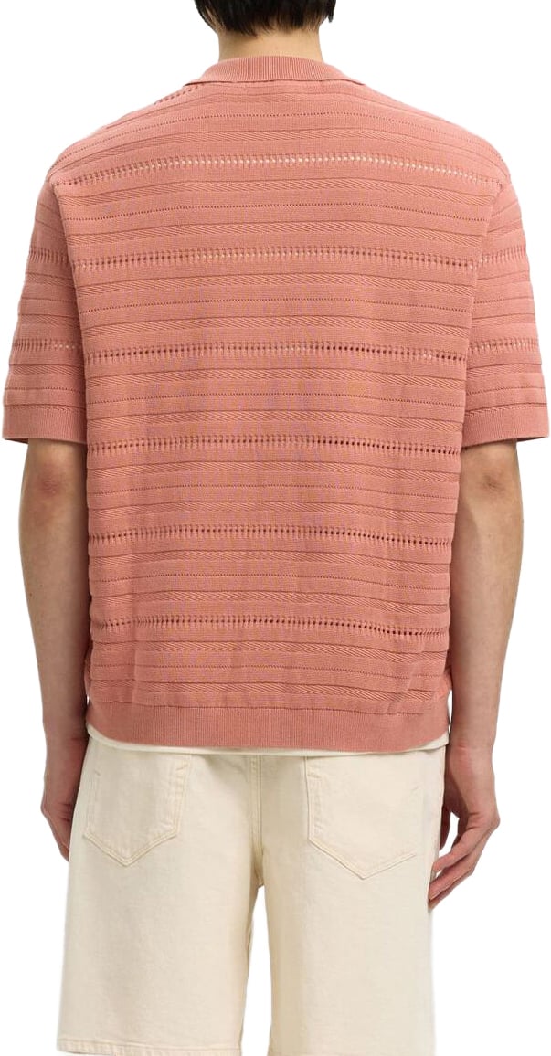 Selected Homme Polo Cardigan Knit Palle Rose Dawn Divers