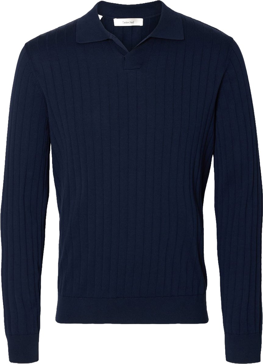 Selected Homme Polo Ls Torino Knit Navy Blazer Divers