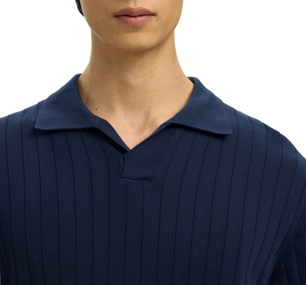 Selected Homme Polo Ls Torino Knit Navy Blazer Divers