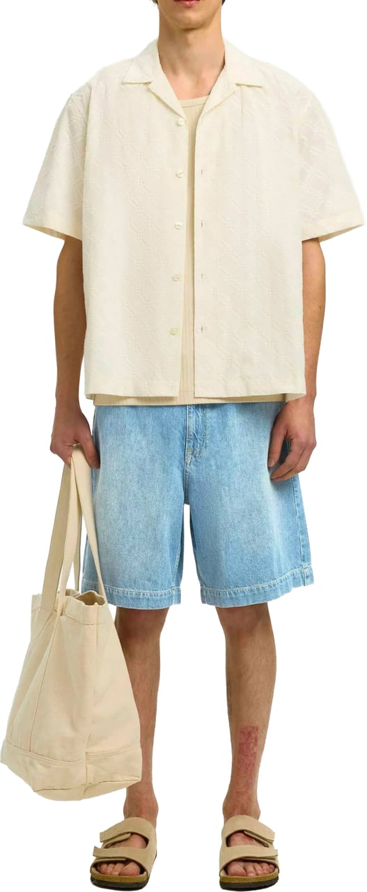 Selected Homme Shorts Loose Alex Denim Light Blue Blauw