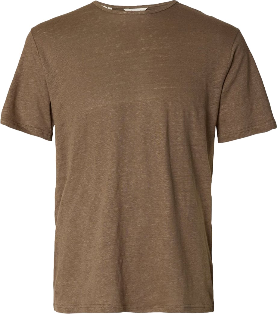 Selected Homme T-Shirt Bet Linen Chocolate Chip Divers