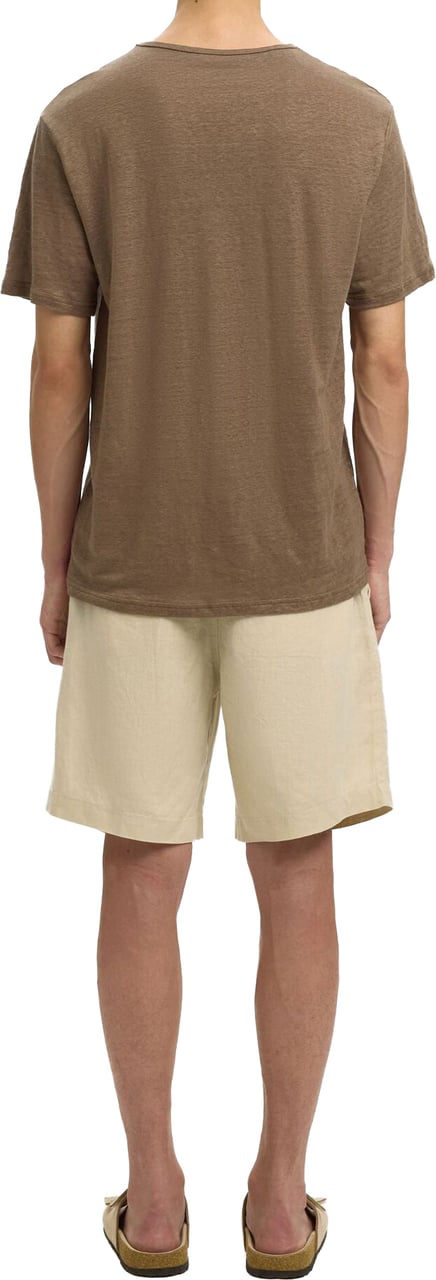 Selected Homme T-Shirt Bet Linen Chocolate Chip Divers