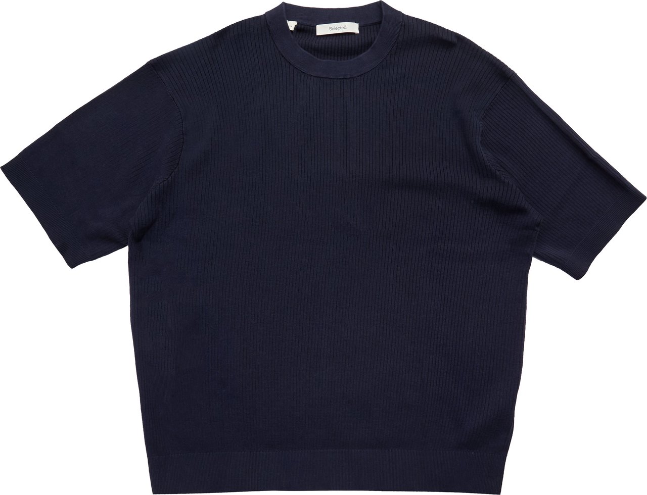 Selected Homme T-Shirt Mattis Plaited Relaxed Sky Captain Divers
