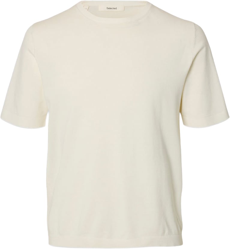 Selected Homme T-Shirt Torino Knit Egret Divers