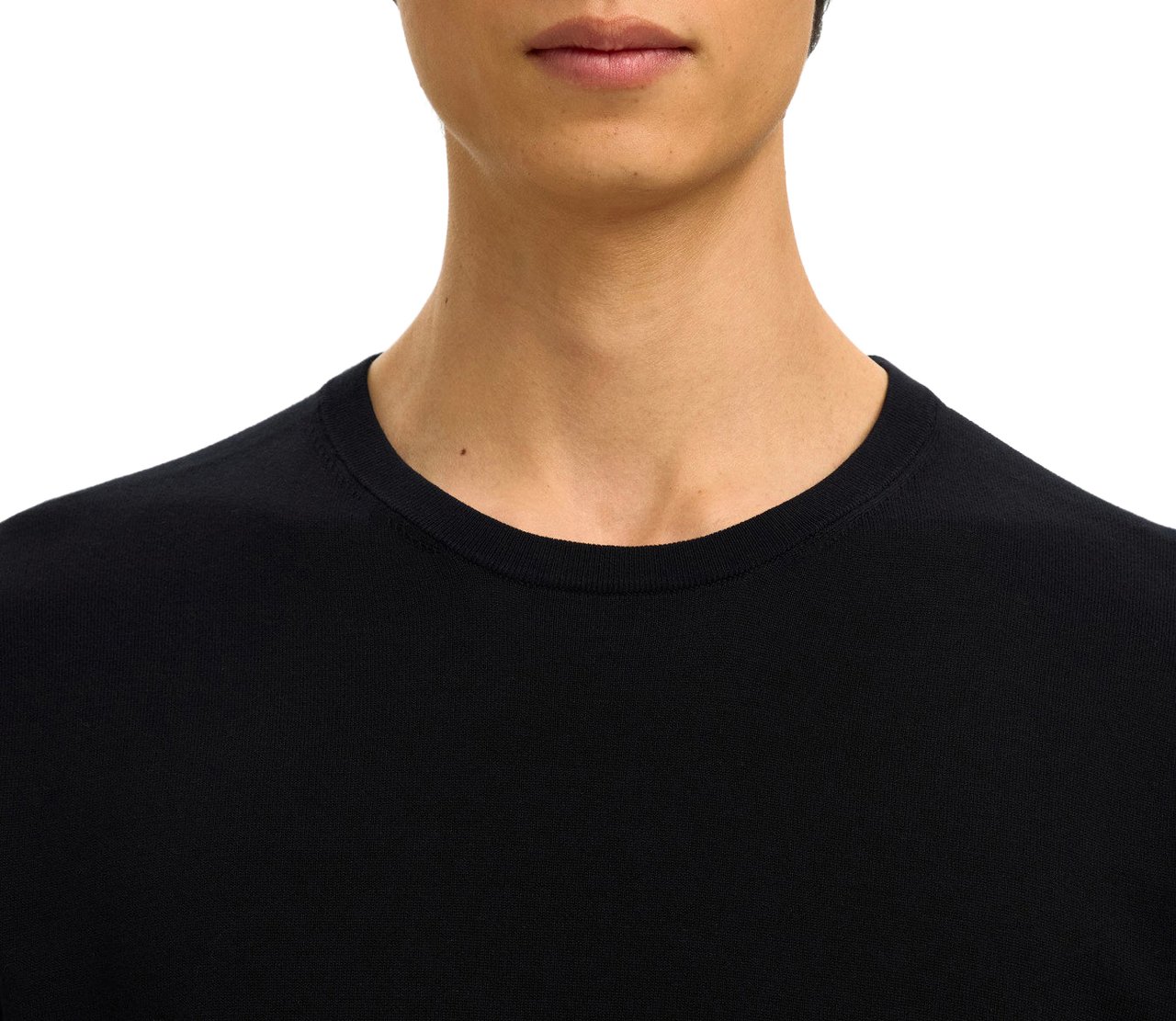 Selected Homme T-Shirt Torino Knit Nera Zwart