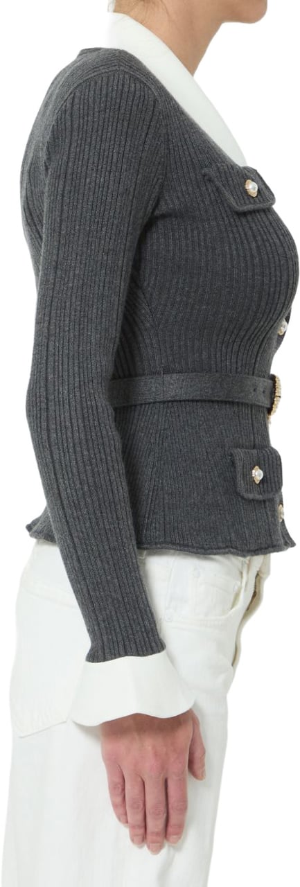 Self-Portrait Sweaters Grey Donkergrijs