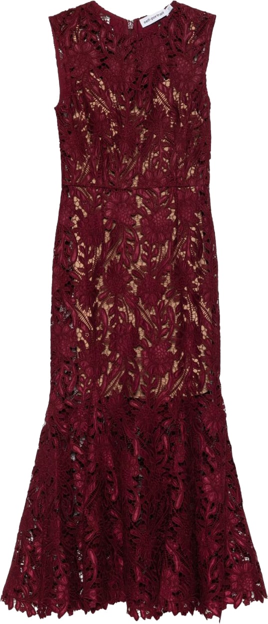 Self-Portrait Dresses Bordeaux Maroon
