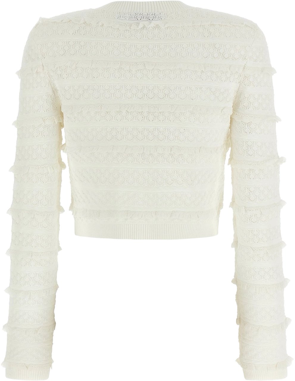 Self-Portrait White Textured Cardigan Wit