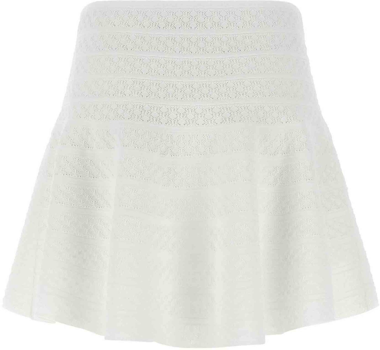 Self-Portrait White Pointelle Skirt Wit