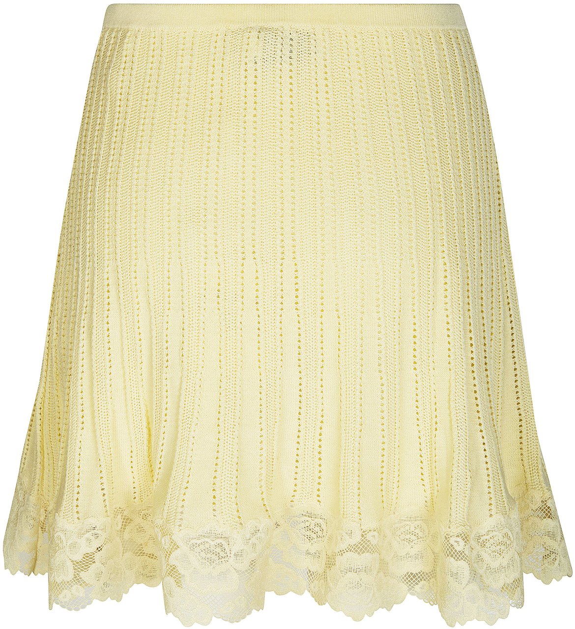 Self-Portrait Pointelle Skirt In Yellow Geel