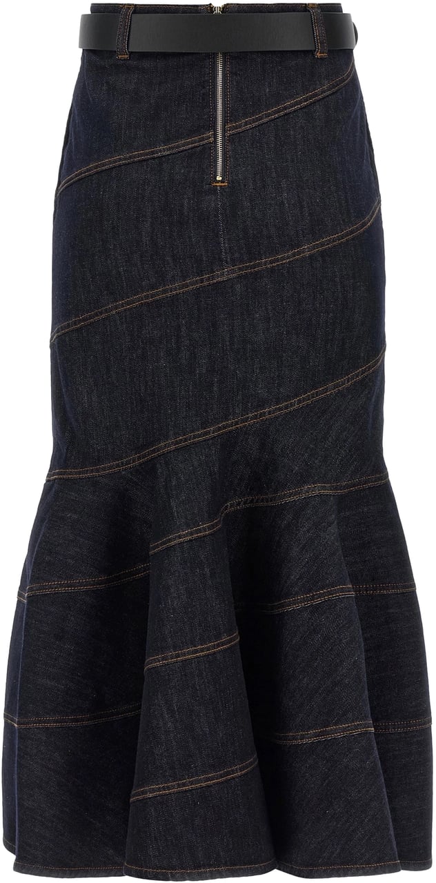 Self-Portrait Skirts Denim - Blue Navy