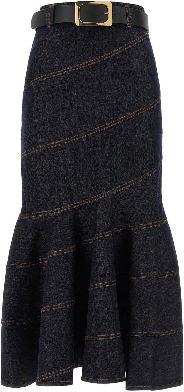 Self-Portrait Skirts Denim - Blue Navy