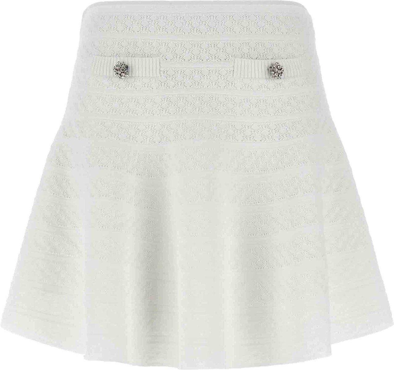 Self-Portrait White Pointelle Skirt Wit