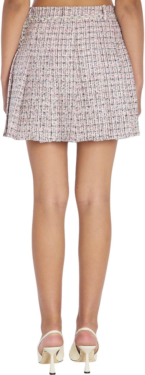 Self-Portrait Pleated mini skirt with belt Roze