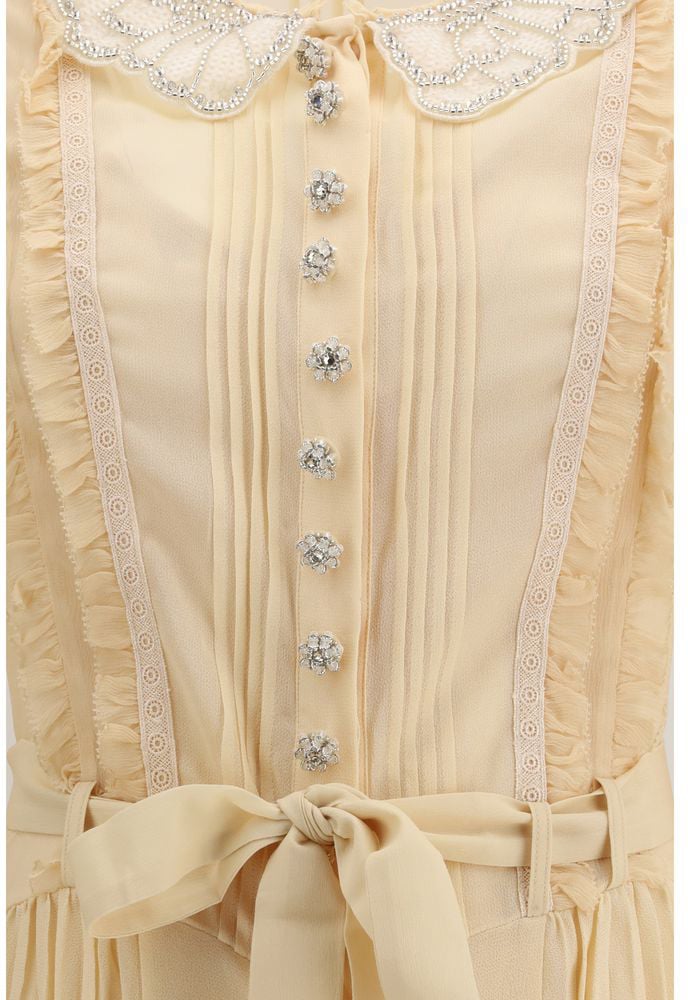 Self-Portrait Self-Portrait Beige Viscose Casual Dress Beige