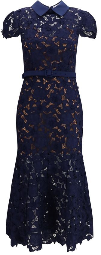 Self-Portrait Self-Portrait Blue Polyester Cocktail Dress Blauw
