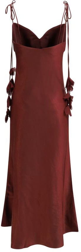 Self-Portrait Self-Portrait Bordeaux Polyester Casual Dress Maroon