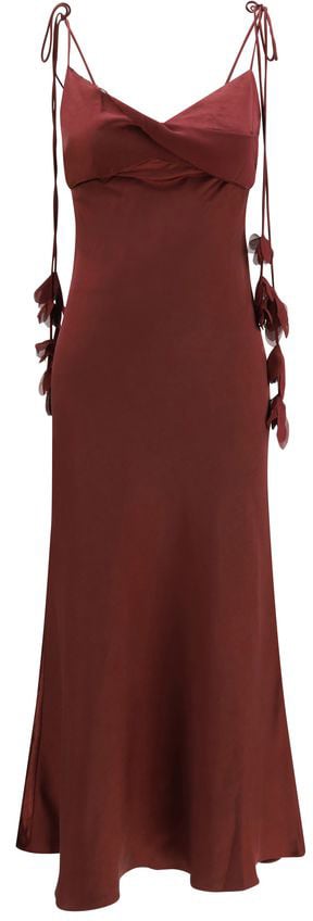Self-Portrait Self-Portrait Bordeaux Polyester Casual Dress Maroon