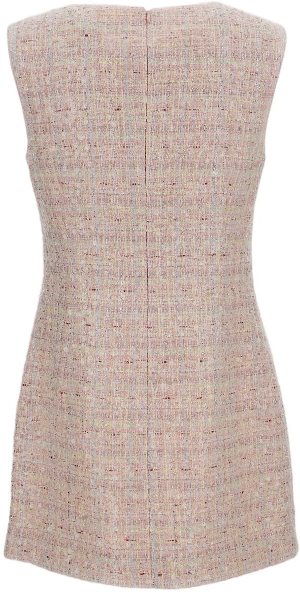 Self-Portrait Sequin Boucle Bow Mini Dress Roze