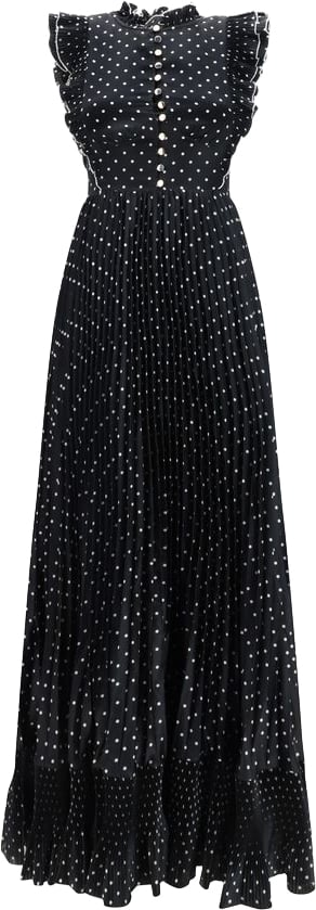 Self-Portrait Black Polyester Casual Dress Zwart