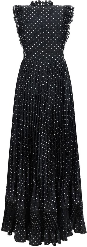 Self-Portrait Black Polyester Casual Dress Zwart
