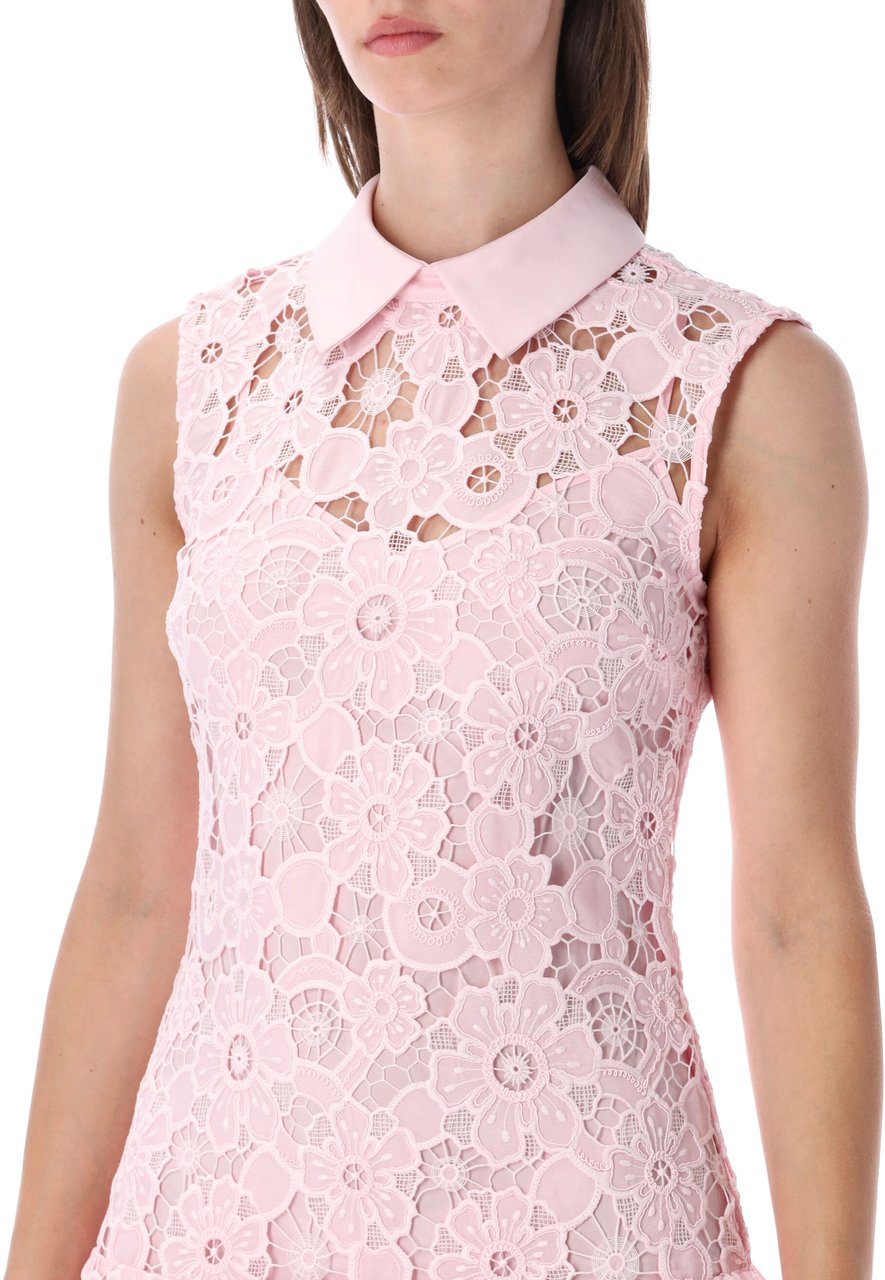 Self-Portrait Lace Mini Dress Rosa Roze