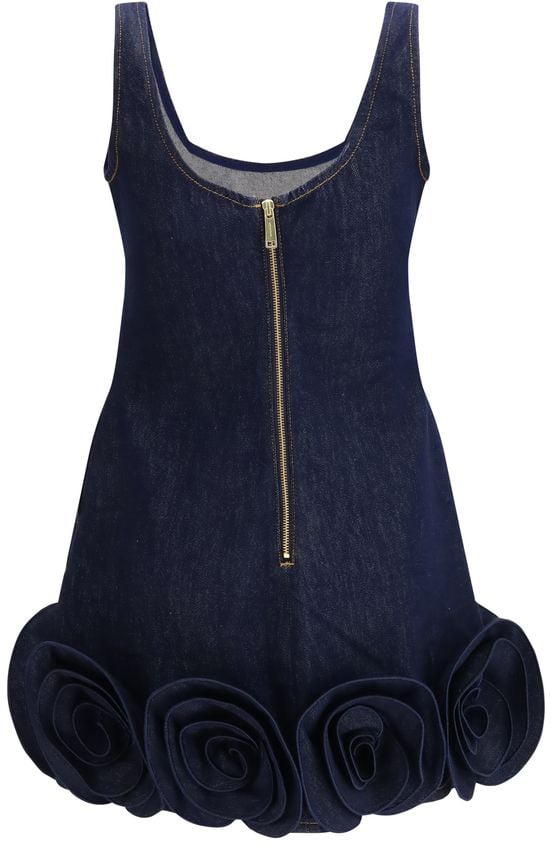 Self-Portrait Self-Portrait Blue Cotton Casual Dress Blauw