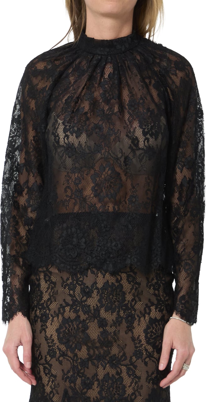 Self-Portrait Black lace blouse Zwart