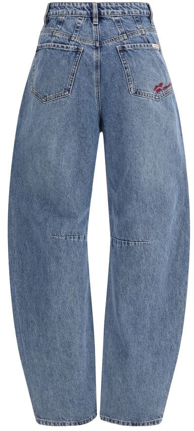 Self-Portrait Self-Portrait Blue Cotton Relaxed Fit Jeans Blauw