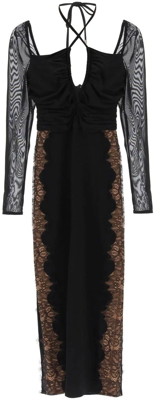 Self-Portrait Self-Portrait Lace Trim Dress Zwart