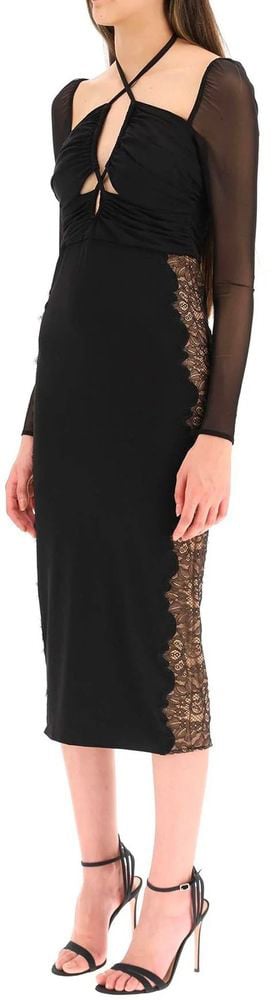 Self-Portrait Self-Portrait Black Polyester Cocktail Dress Zwart