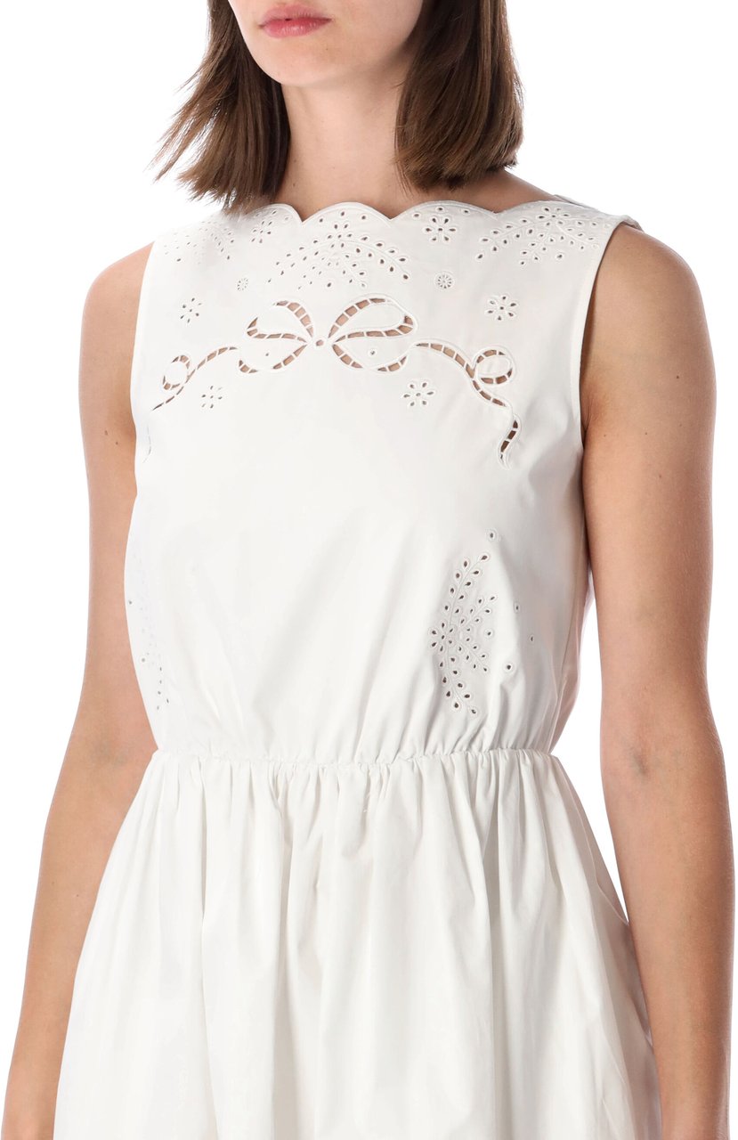 Self-Portrait Sangallo Mini Dress Bianco Wit