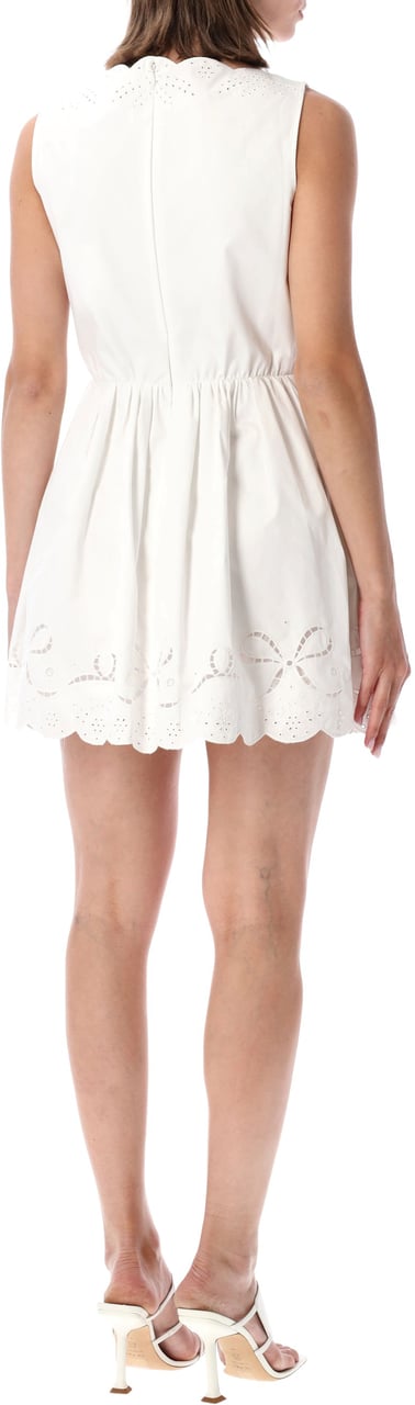Self-Portrait Sangallo Mini Dress Bianco Wit