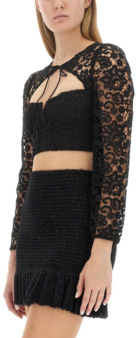 Self-Portrait Lace Top Zwart