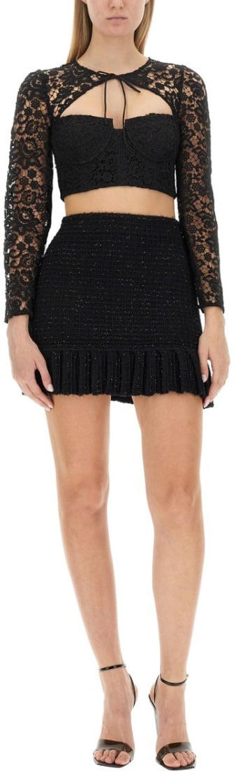 Self-Portrait Lace Top Zwart