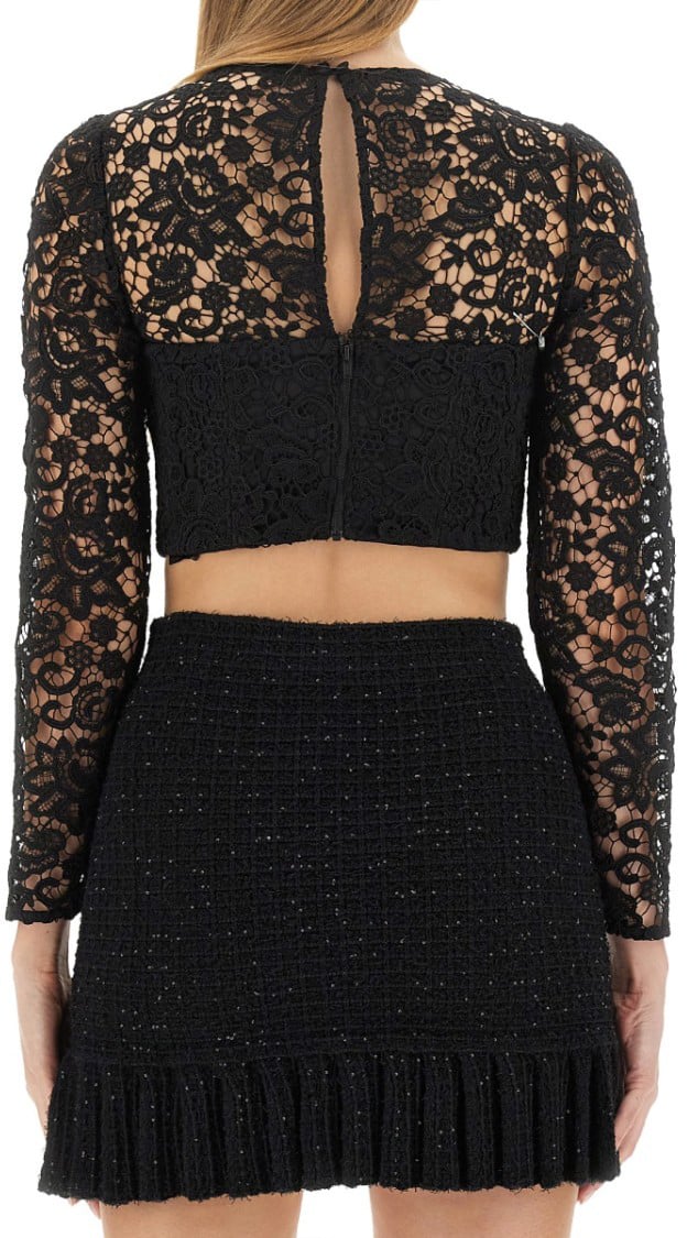 Self-Portrait Lace Top Zwart