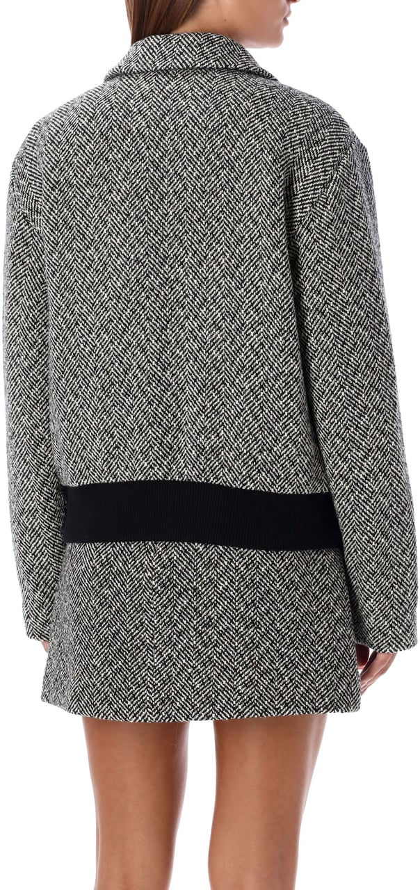 Self-Portrait Bomber Herringbone Nero Zwart