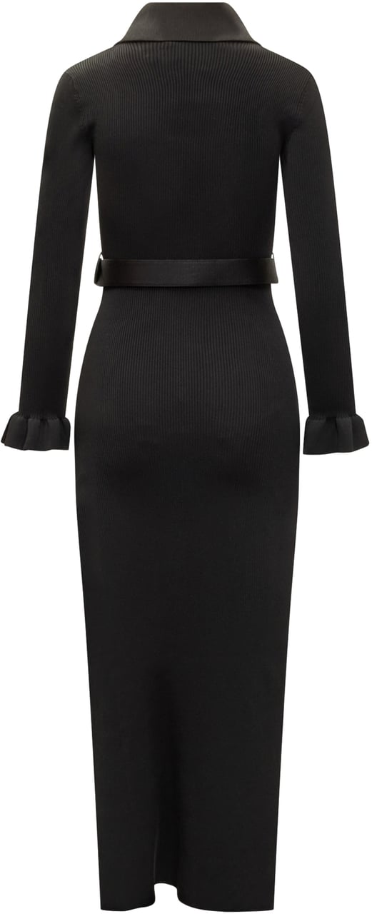 Self-Portrait Self-Portrait Abito Lungo in Maglia Zwart